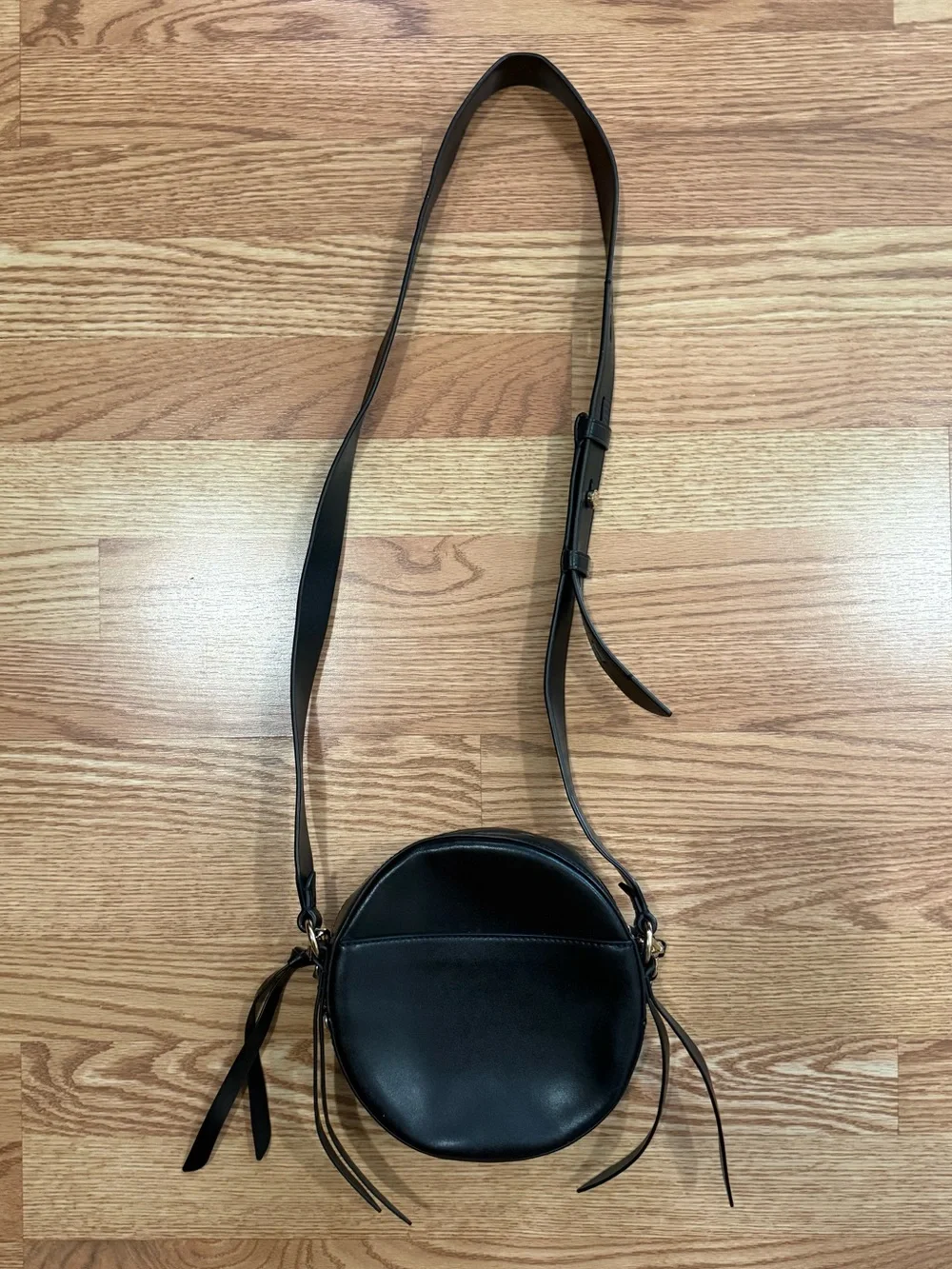 Michael Kors Black Round Crossbody Bag with Gold Stud Accents